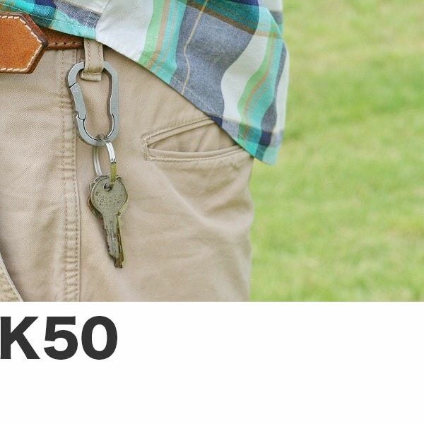 チタン製カラビナ　ハンドグレイ