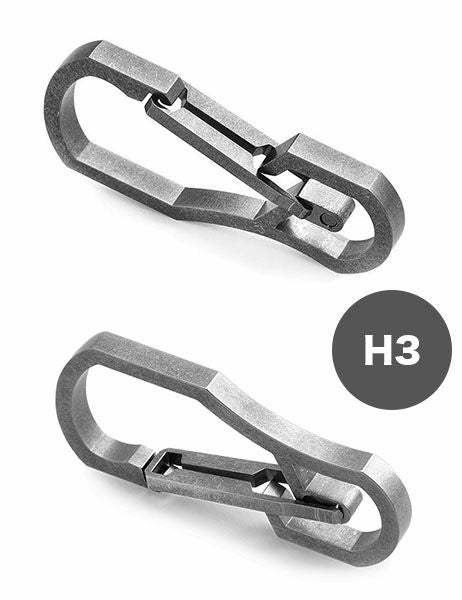 ハンドグレイ チタン製キーカラビナ（キーリング付属） HANDGREY H