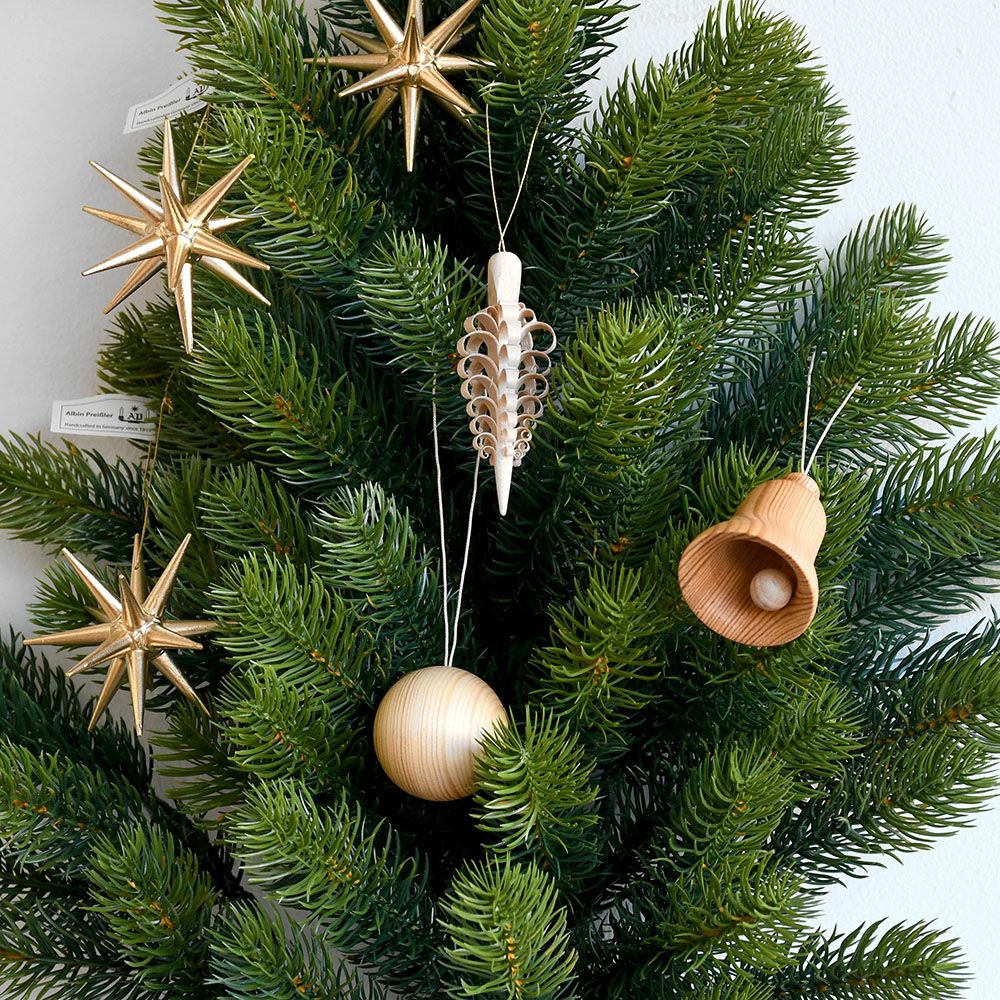 木のクリスマスオーナメント ドイツ製 レロ社 20個セット ドイツ製 白木のクリスマスのオーナメント3点セット 削り木・木の鐘