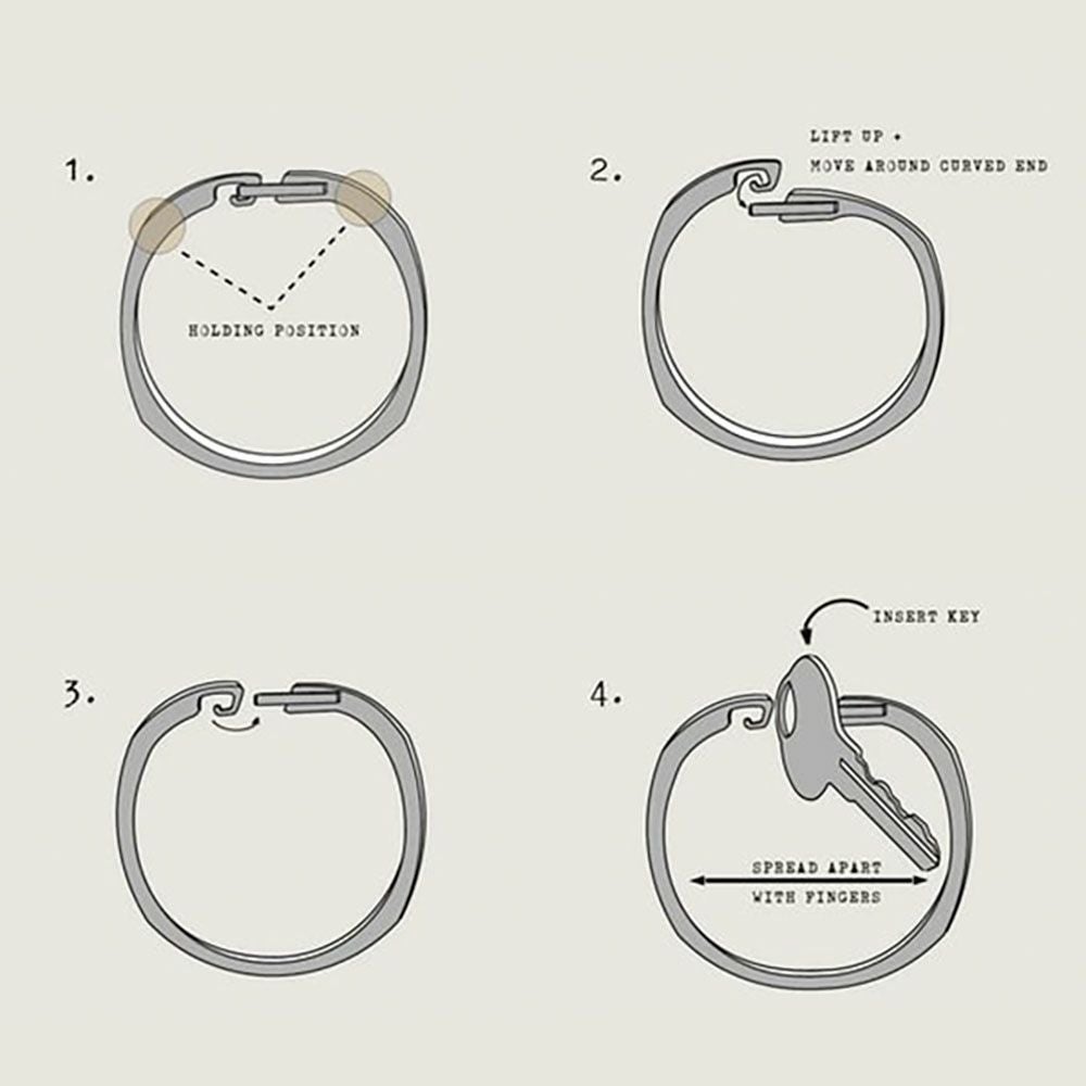 ハンドグレイ easi チタンキーリング ROUND OMEGA HANDGREY KEY RING イージー グレード5チタン製 キーホルダー 正規品