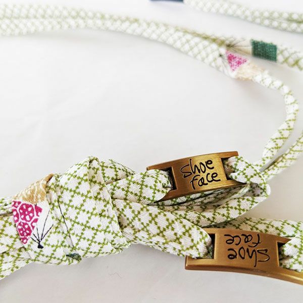 着物から作った靴紐　shoe face