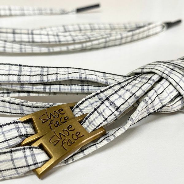 着物から作った靴紐　shoe face