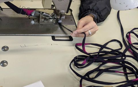 着物から作った靴紐