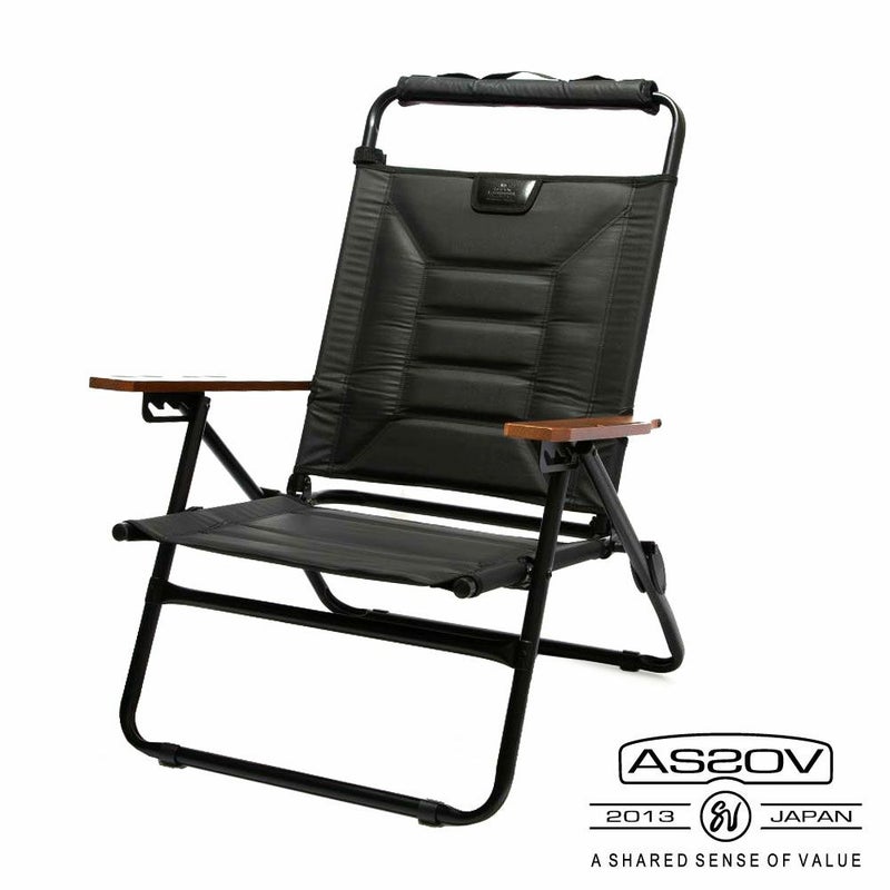アッソブ ハイバックローバーチェア ブラック AS2OV HIGH BACK RECLINING LOW ROVER CHAIR キャンプ アウトドア リクライニングチェア