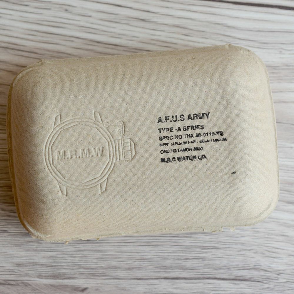 M.R.M.W ミリタリーウォッチ 腕時計 米国陸軍航空隊 パイロットウォッチ TYPE A-17A 24時間 ナイト＆デイ コットンチノクロス 布製 ストラップ モントルロロイ