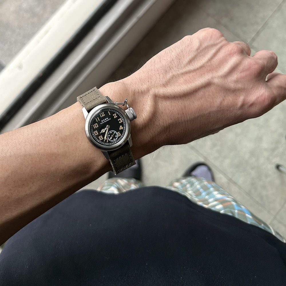 M.R.M.W ミリタリーウォッチ 腕時計 米海軍特殊部隊UDT ブシップ スモールセコンド BUSHIPS small second コットンチノクロス 布製 ストラップ モントルロロイ
