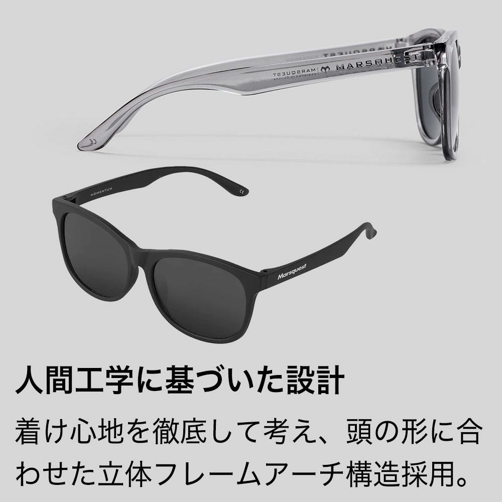 マーズクエスト 偏光サングラス 100%UVカット メンズ レディース MARSQUEST Momentum M06 Cryatal × NeonBlue