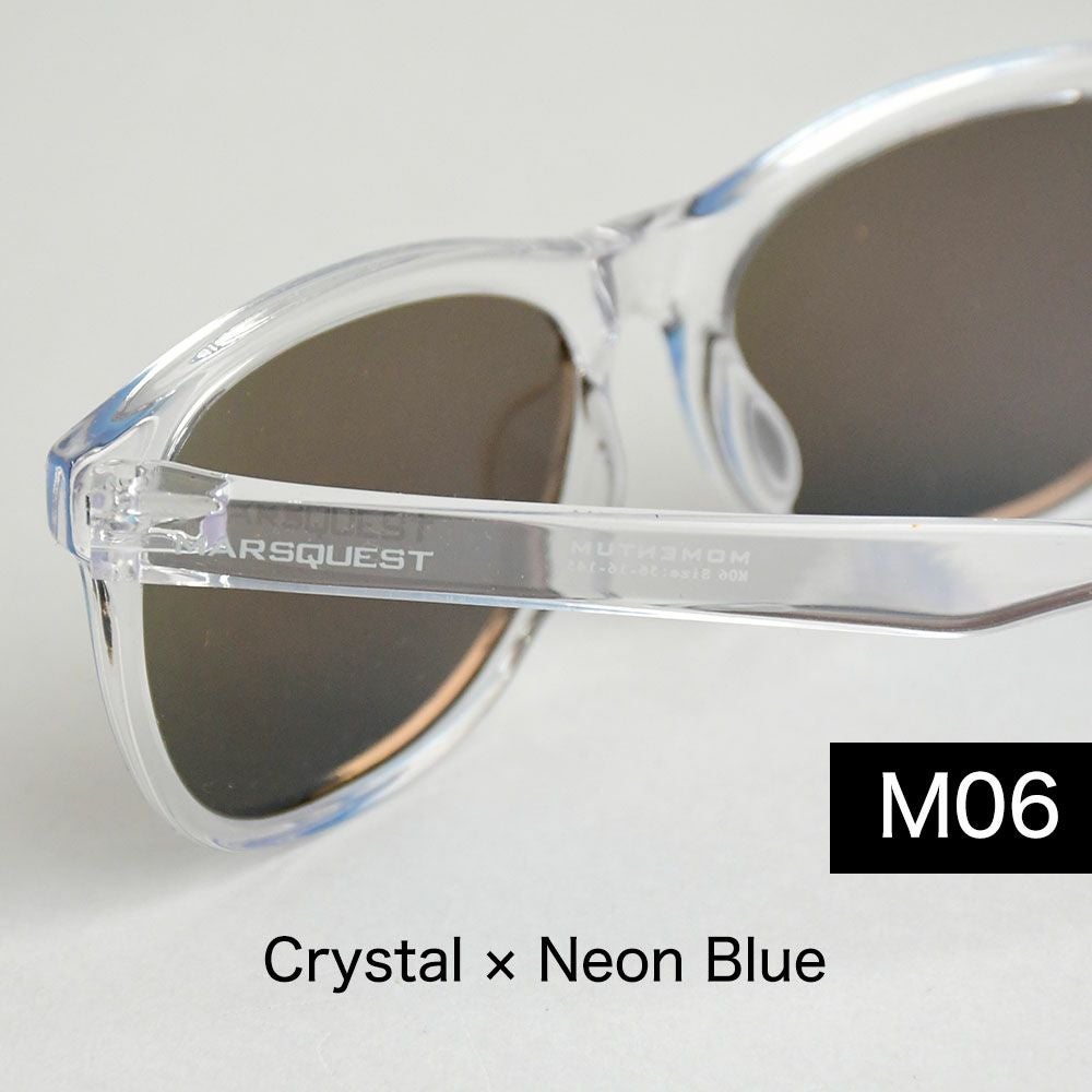 マーズクエスト 偏光サングラス 100%UVカット メンズ レディース MARSQUEST Momentum M06 Cryatal × NeonBlue