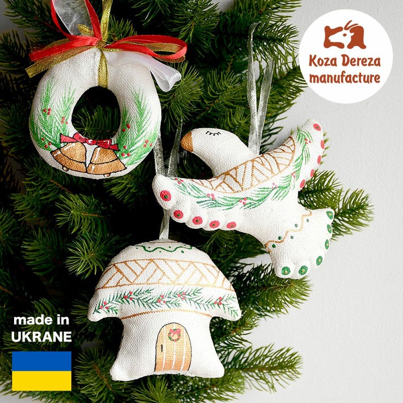 クリスマスオーナメント　リース　鳥　小屋