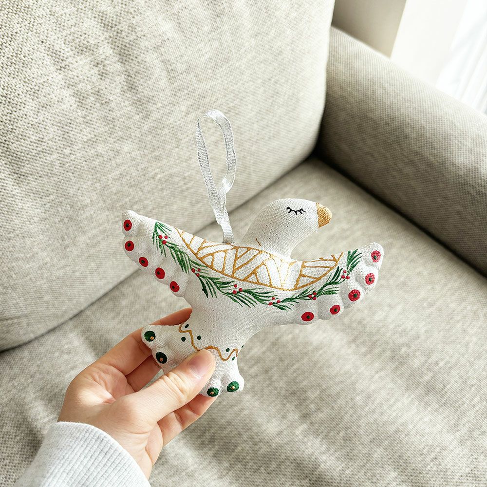 クリスマスオーナメント　リース　鳥　小屋