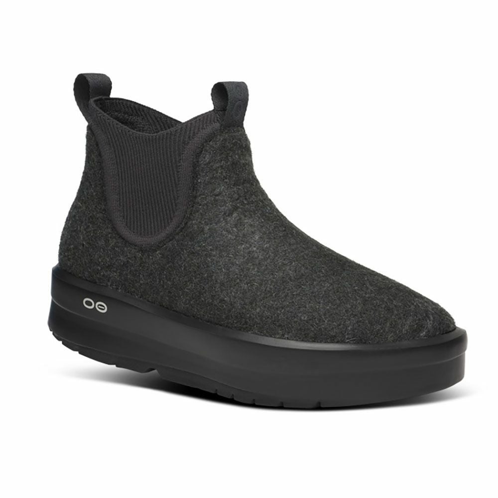 OOFOS OOmega Londoner 撥水 サイドゴア リカバリーブーツ ブラック 上品で軽量なデザイン