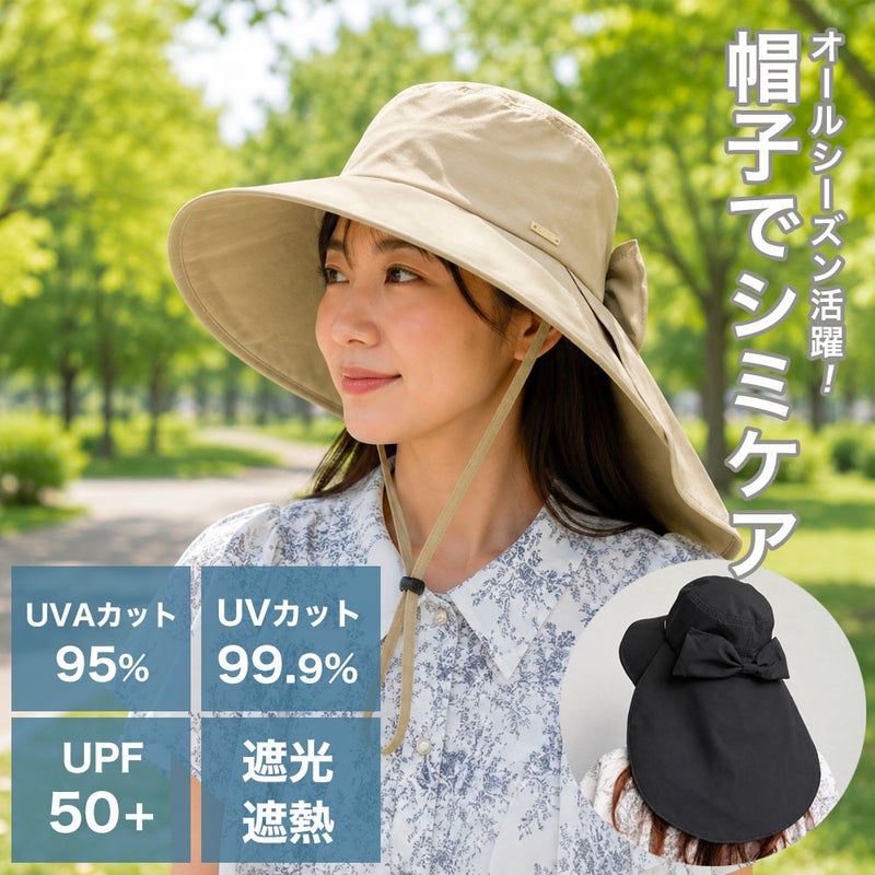 パラソルハット 帽子 被る日傘 フリーサイズ 56-58.5cm 遮光 遮熱 UVカット UPF50+ 撥水 通気性 ハット TESTIFY Parasol Hat