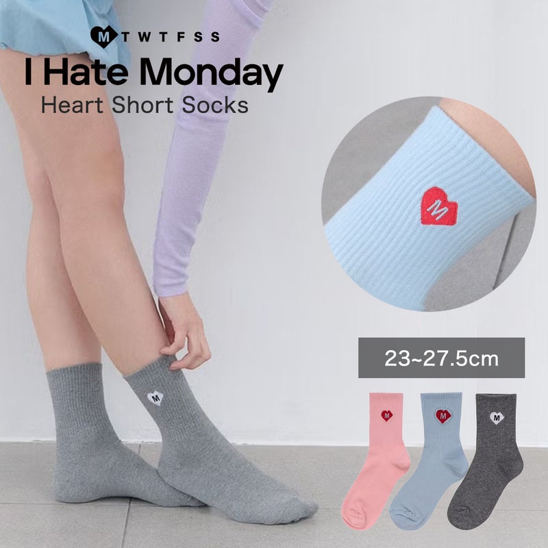 I HATE MONDAY アイヘイトマンデー ハートショートソックス